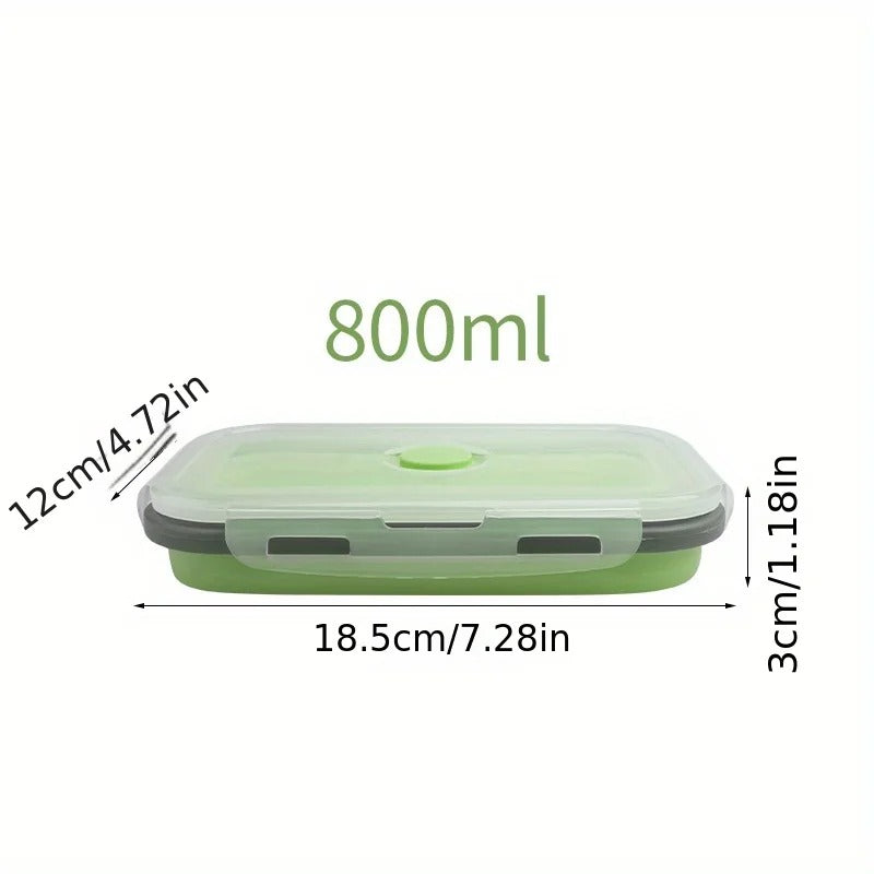 Boîte Repas Silicone Pliable Hermétique de 800ml avec couvercle étanche et design compact