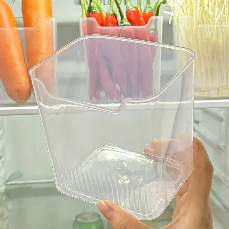 Boîtes de Rangement pour Réfrigérateur – Lot de 6, en plastique transparent pour organiser les aliments.