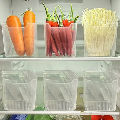 Boîtes de Rangement pour Réfrigérateur – Lot de 6 transparentes avec légumes frais à l'intérieur