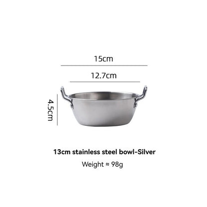 Bol à salade inox 304 de 15 cm avec poignées pour une utilisation pratique en cuisine