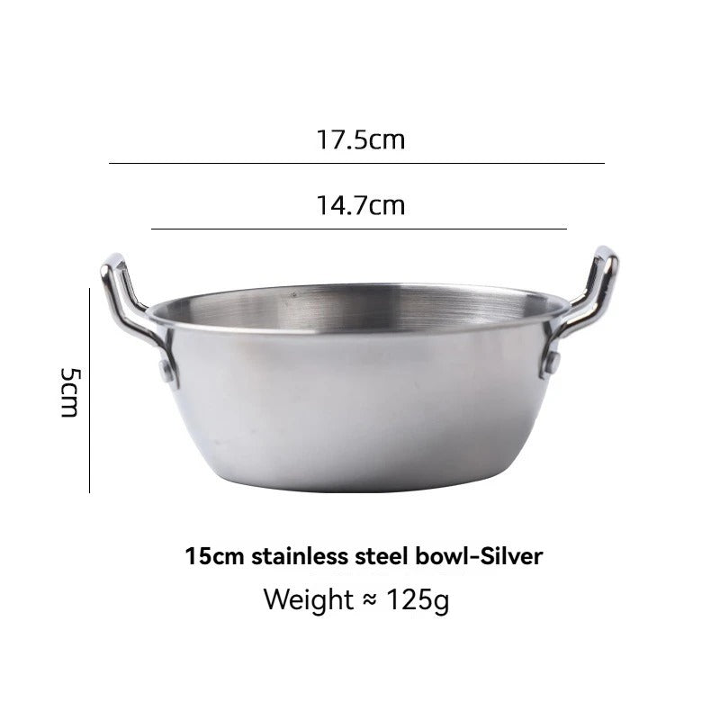 Bol à salade inox 304 de 15cm en acier inoxydable, léger et durable, parfait pour vos repas.