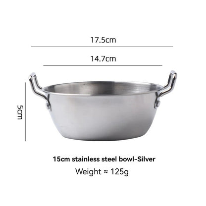 Bol à salade inox 304 de 15cm en acier inoxydable, léger et durable, parfait pour vos repas.