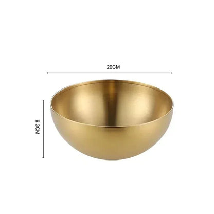 Bol en Acier Inoxydable 304 - Élégant avec finition dorée de 20 cm et 9 cm de hauteur