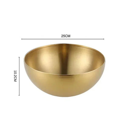 Bol en Acier Inoxydable 304 - Élégant en finition dorée, 25 cm de diamètre, idéal pour la cuisine