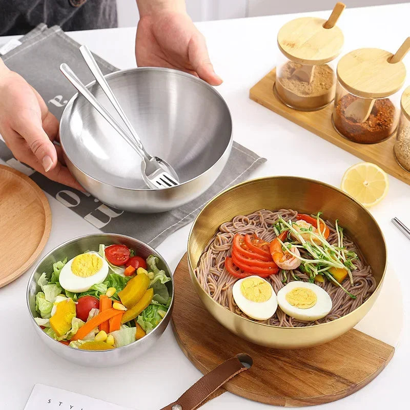 Bol en Acier Inoxydable 304 - Élégant avec des plats colorés pour une présentation raffinée