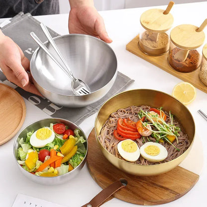 Bol en Acier Inoxydable 304 - Élégant avec des plats colorés pour une présentation raffinée