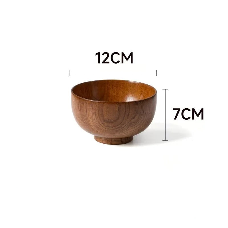 Bol en bois de jujubier de 12 cm de diamètre et 7 cm de hauteur, idéal pour servir des plats.