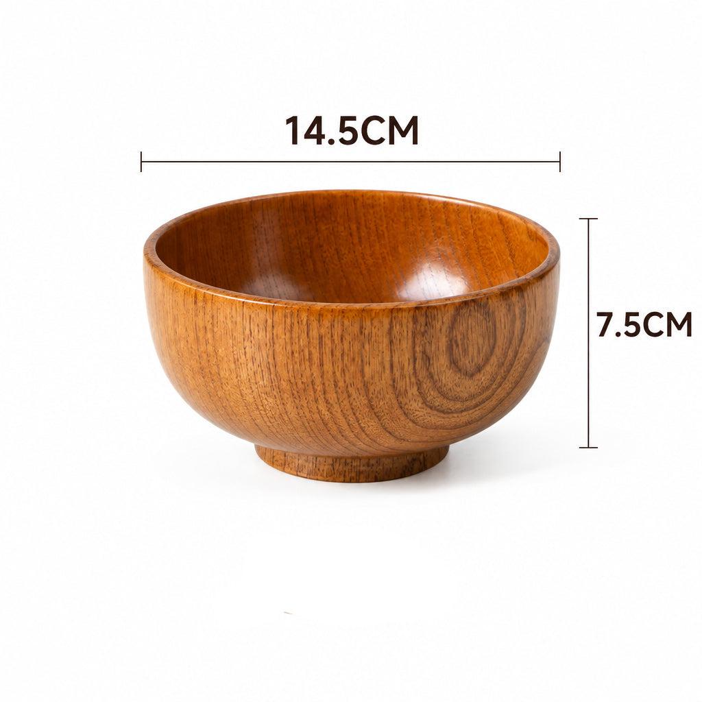 Bol en bois de jujubier de 14,5 cm de diamètre et 7,5 cm de hauteur, parfait pour la cuisine