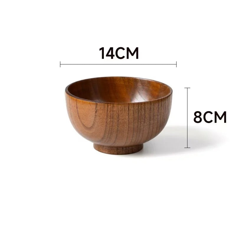 Bol en bois de jujubier de 14 cm de diamètre et 8 cm de hauteur, parfait pour la cuisine