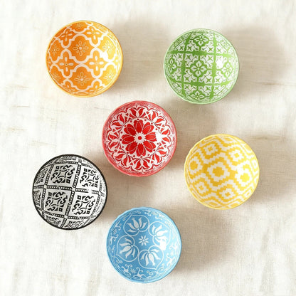 Lot de 6 bols en céramique colorés avec motifs décoratifs pour la cuisine
