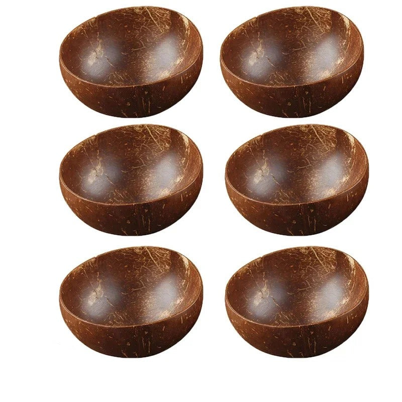 Ensemble de 6 bols en coquille de noix de coco, parfaits pour servir vos plats avec style