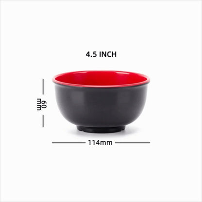 Bol en Mélamine Noir et Rouge de 4,5 pouces avec finition élégante et design pratique
