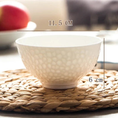 Bol en Porcelaine Bacugi avec design texturé, dimensions 11,5 cm de diamètre et 6 cm de hauteur
