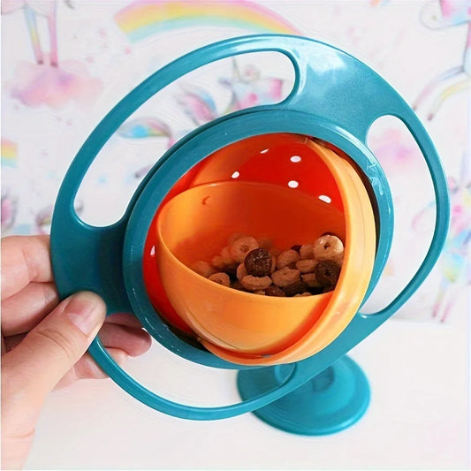Bol Gyroscopique Anti Déversement avec Couvercle – 17 cm – Idéal pour Bébé et Enfant, parfait pour éviter les éclaboussures.