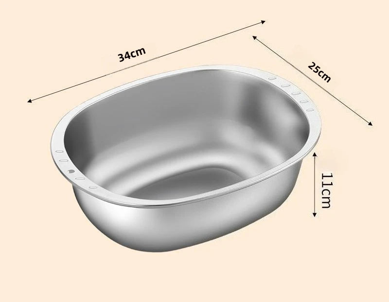 Bol Inox Cuisine 2,5 kg – Mélange, Pétrissage en acier inoxydable avec dimensions de 34x25x11 cm