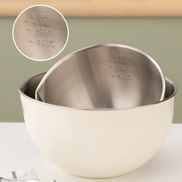 Bols à Mélanger en Acier Inoxydable avec graduations pour une précision de mesure en cuisine