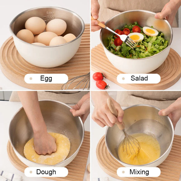 Bols à Mélanger en Acier Inoxydable utilisés pour omelette, salade, pâte et mélanger divers ingrédients