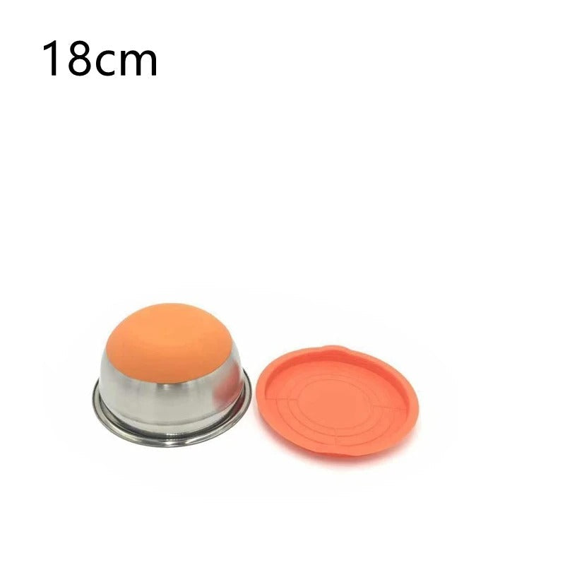 Bol à Mélanger Inox 304 avec Couvercle de 18 cm, idéal pour une cuisine pratique et moderne