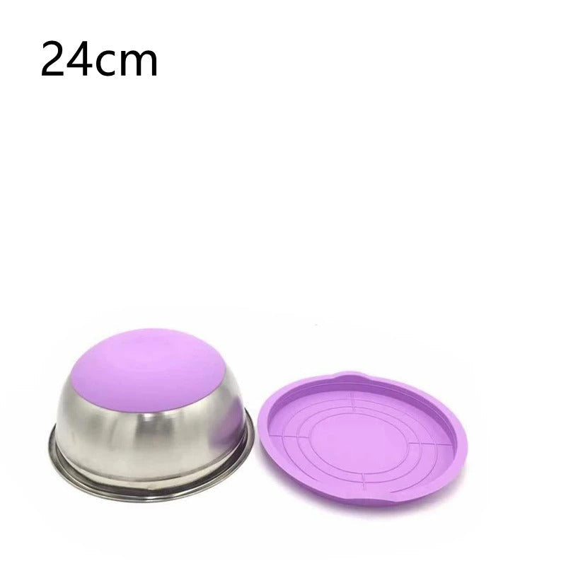 Bol à Mélanger Inox 304 avec Couvercle de 24 cm, idéal pour la cuisine et la préparation des aliments