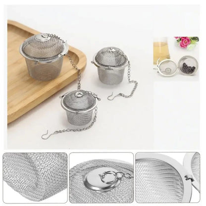 Ensemble de Boule à Thé Inox Multifonction – Infuseur Thé & Épices avec chaînes pour infuser facilement.