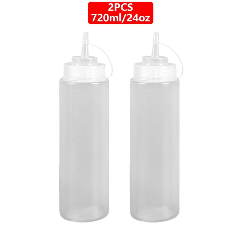 Bouteilles à Sauce Squeeze Réutilisables – 360 à 720 ml, ensemble de 2 pièces pour la cuisine et la préparation des sauces
