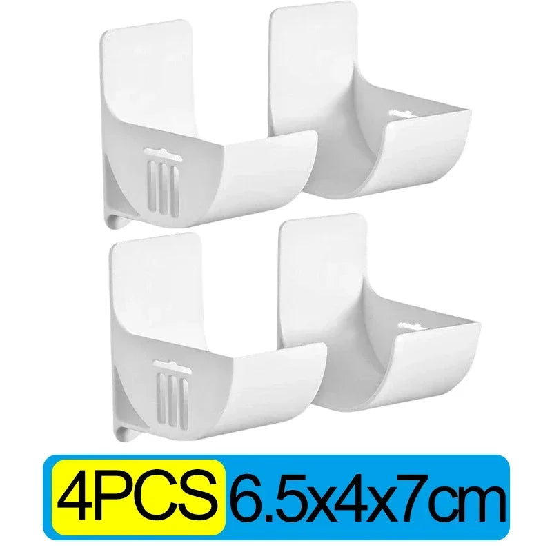 Clips Multifonctions Plastique HIPS – Lot Organisateur 2-20 pcs. 4 supports muraux blancs 6.5x4x7cm pour balais et ustensiles