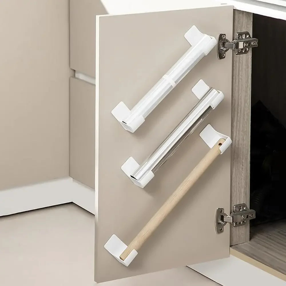 Portes d'armoire avec Clips Multifonctions Plastique HIPS – Lot Organisateur 2-20 pcs. blancs tenant rouleau et torchon