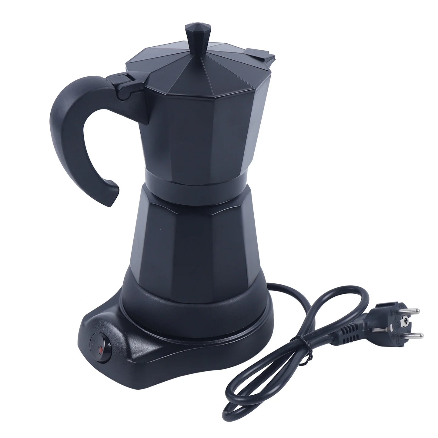 Cafetière Moka Électrique Bymaocar 300ml en noir avec base électrique pour un café rapide