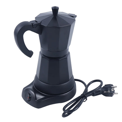 Cafetière Moka Électrique Bymaocar 300ml en noir avec base électrique pour un café rapide