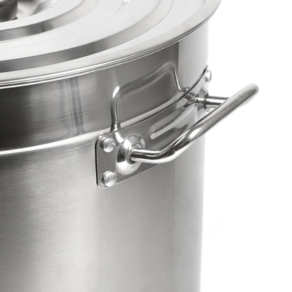 Marmite Inox 50L Professionnelle Bymaocar – Inox, compatible Induction & Gaz avec couvercle et poignées robustes