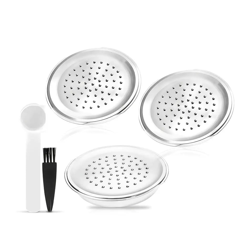 Capsule Réutilisable Senseo – Café Écologique et Économique en acier inoxydable avec cuillère et brosse de nettoyage