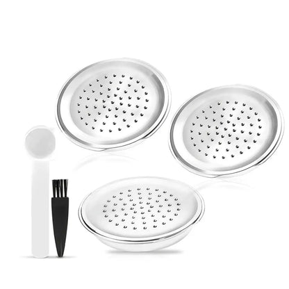 Capsule Réutilisable Senseo – Café Écologique et Économique en acier inoxydable avec cuillère et brosse de nettoyage