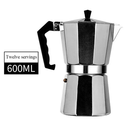 Cafetière Italienne en Aluminium pour Gazinière de 600ML avec poignée ergonomique pour 12 tasses