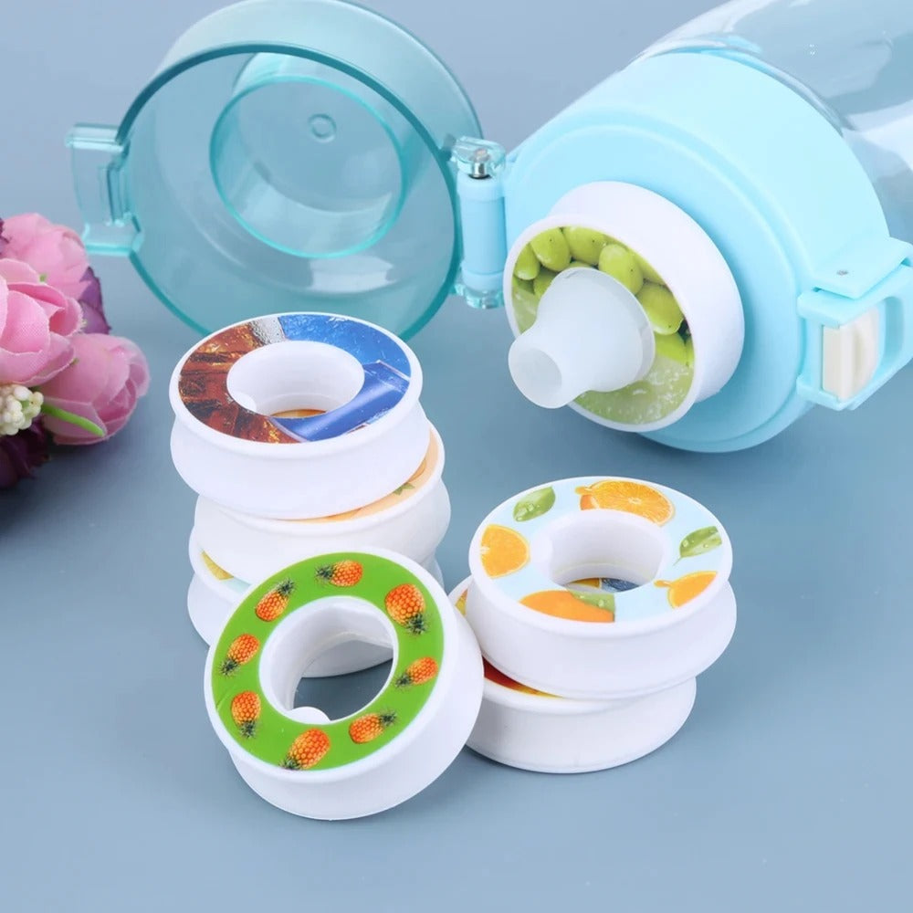 Capsules aromatisées pour gourde en différents parfums avec récipient transparent pour infusion de boissons