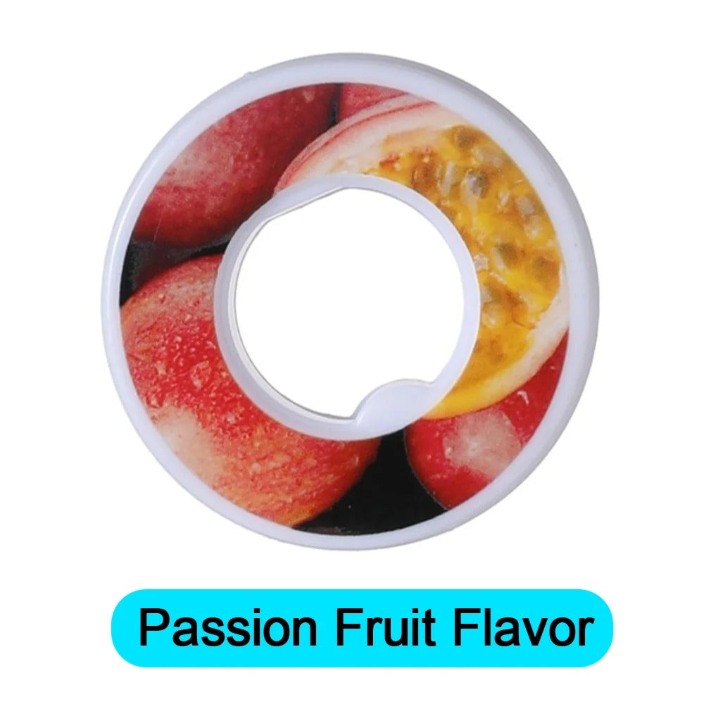 Capsules aromatisées pour gourde avec goût de fruit de la passion, image colorée et attrayante