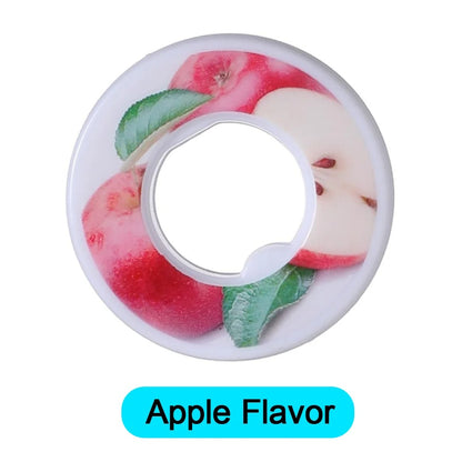 Capsules aromatisées pour gourde de saveur pomme avec un design coloré de pommes fraîches
