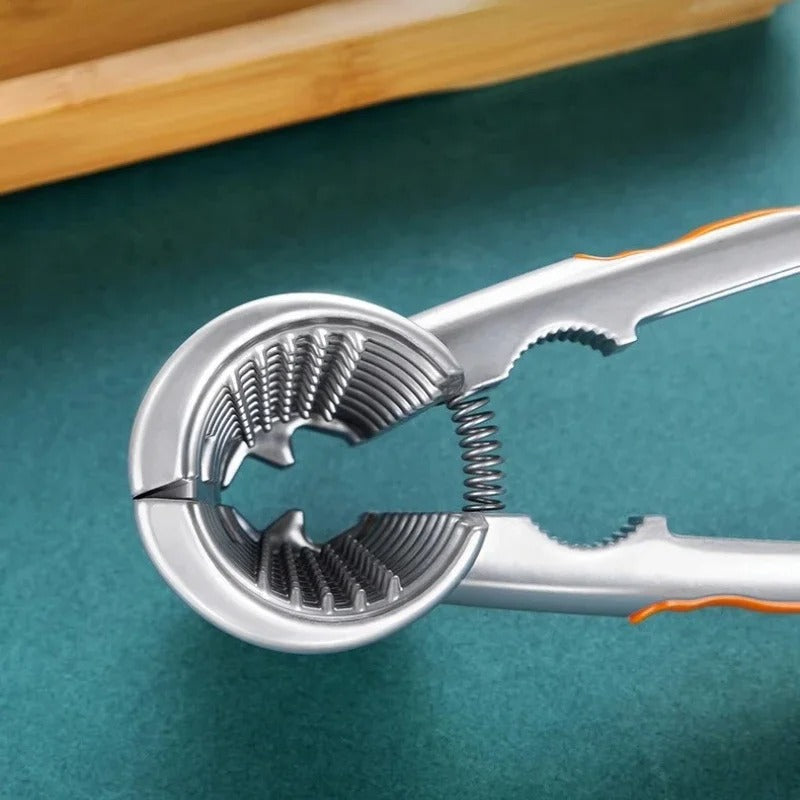 Casse-Noix à Ressort en aluminium pour ouvrir facilement Noix, Noisettes et Amandes avec des poignées ergonomiques