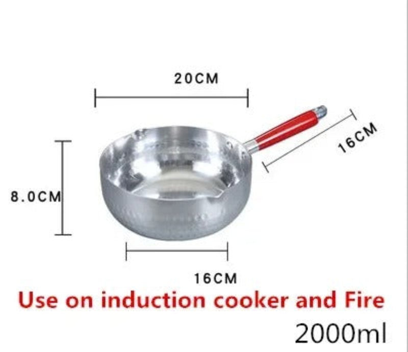 Casserole antiadhésive aluminium de 20 cm, compatible induction et gaz, capacité 2000 ml