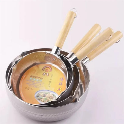 Ensemble de casseroles en aluminium antiadhésif – Compatible induction et gaz avec poignées en bois
