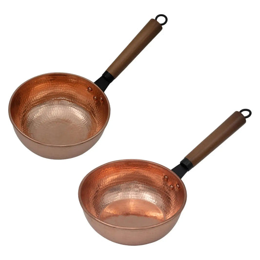 Casserole en cuivre 20 cm – Compatible Induction et Gaz avec un design élégant et un manche ergonomique.