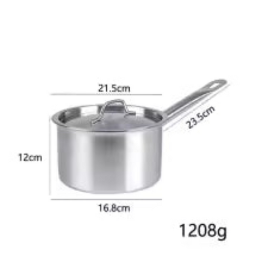 Casserole Haute Inox avec Couvercle Tous Feux – 20/22 cm, en acier inoxydable avec poignée ergonomique