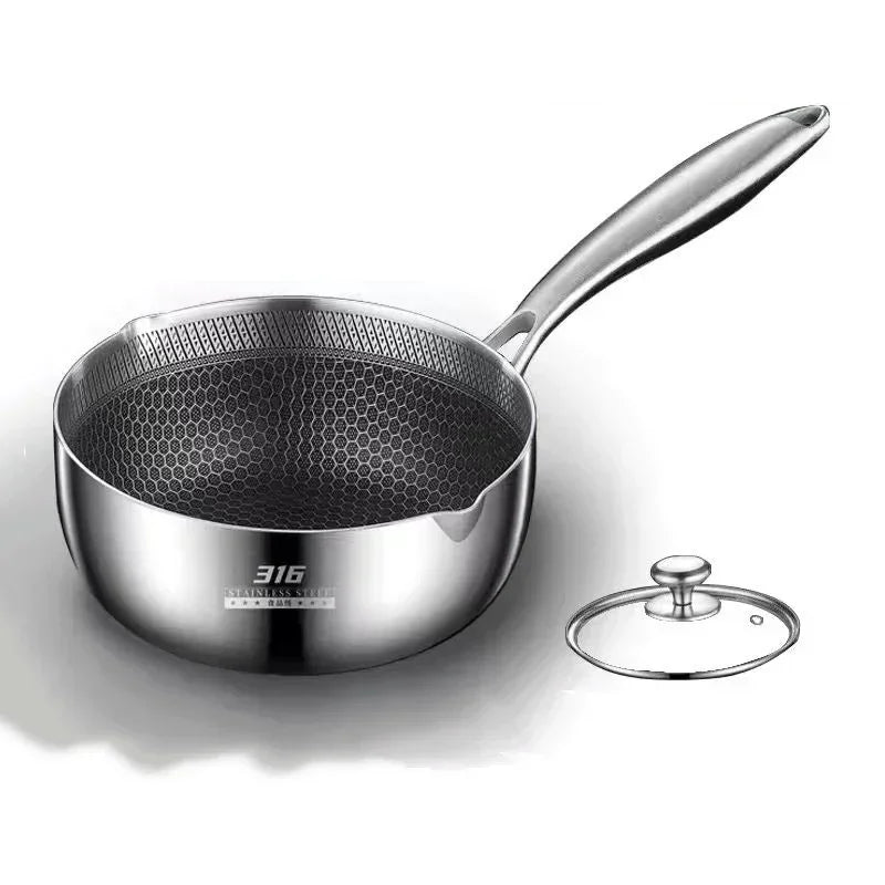 Casserole Inox 20 cm Tous Feux Induction – Durable & Sain avec couvercle et poignée ergonomique