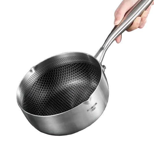 Casserole Inox 316 Sans Revêtement avec un fond perforé pour une cuisson pratique et uniforme.