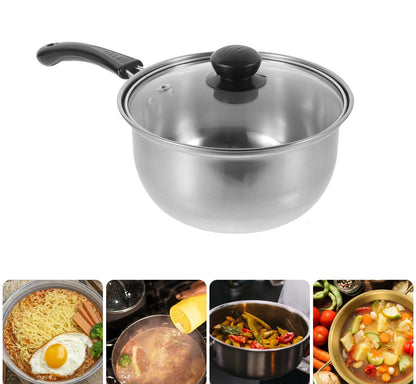 Casserole Inox avec Couvercle en verre 20 cm sur plaque de cuisson électrique 