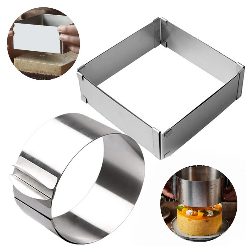 Cercle à Gâteau Réglable Inox – Rond ou Carré pour la pâtisserie professionnelle et maison