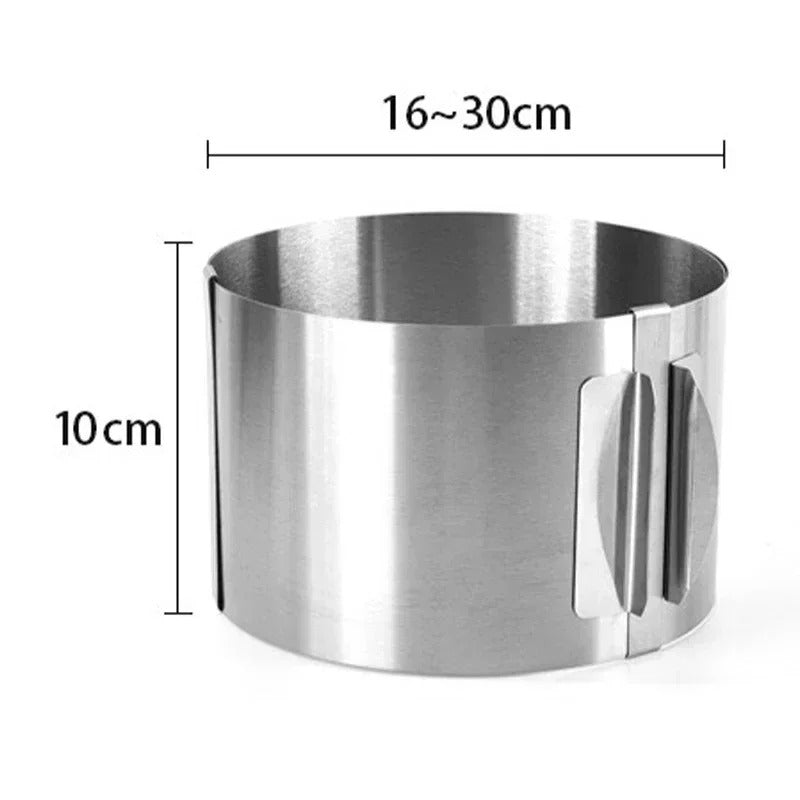 Cercle à Mousse Réglable en Inox – 6 à 30 cm, ustensile de cuisine en acier inoxydable, idéal pour la pâtisserie.