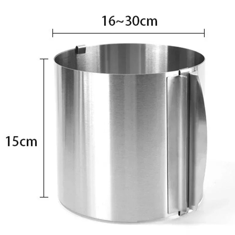 Cercle à Mousse Réglable en Inox – 6 à 30 cm pour pâtisserie et desserts avec réglage facile