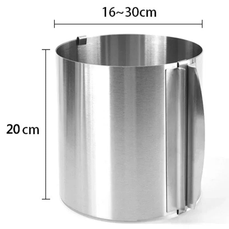 Cercle à Mousse Réglable en Inox – 6 à 30 cm en acier inoxydable, parfait pour pâtisserie et desserts