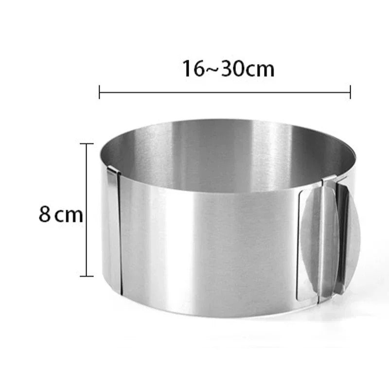 Cercle à Mousse Réglable en Inox – 6 à 30 cm avec une dimension de 16 à 30 cm pour la pâtisserie