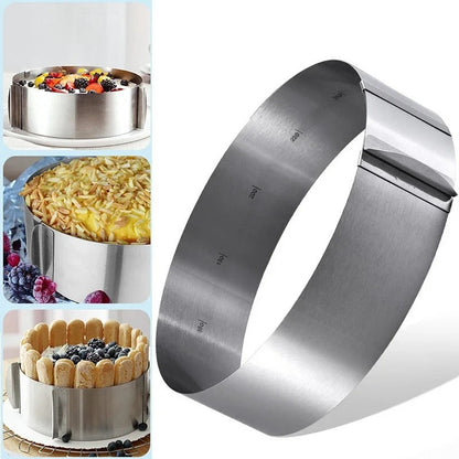 Cercle à Mousse Réglable en Inox – 6 à 30 cm, idéal pour des créations pâtissières élégantes